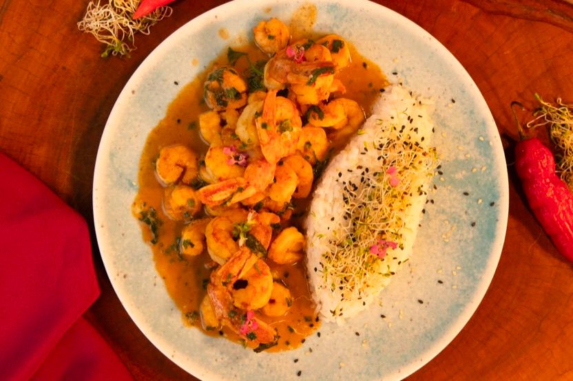 Prato de festival gastronômico servido no restaurante do Taj Hotel