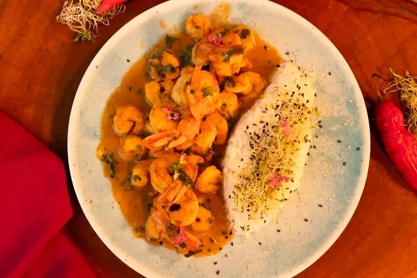 Prato de festival gastronômico servido no restaurante do Taj Hotel